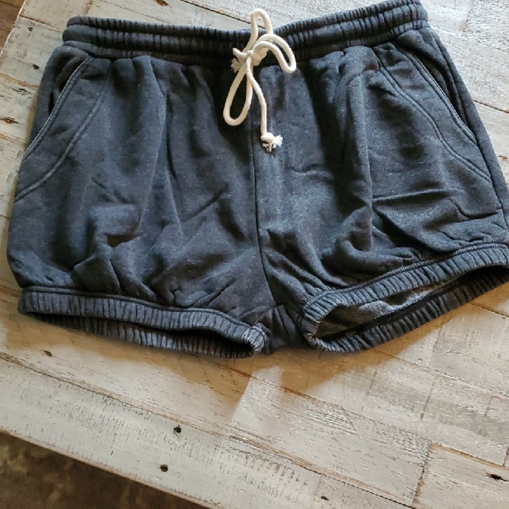 Double Zero Charcoal Gray Bubble Athletic Shorts with Drawstring